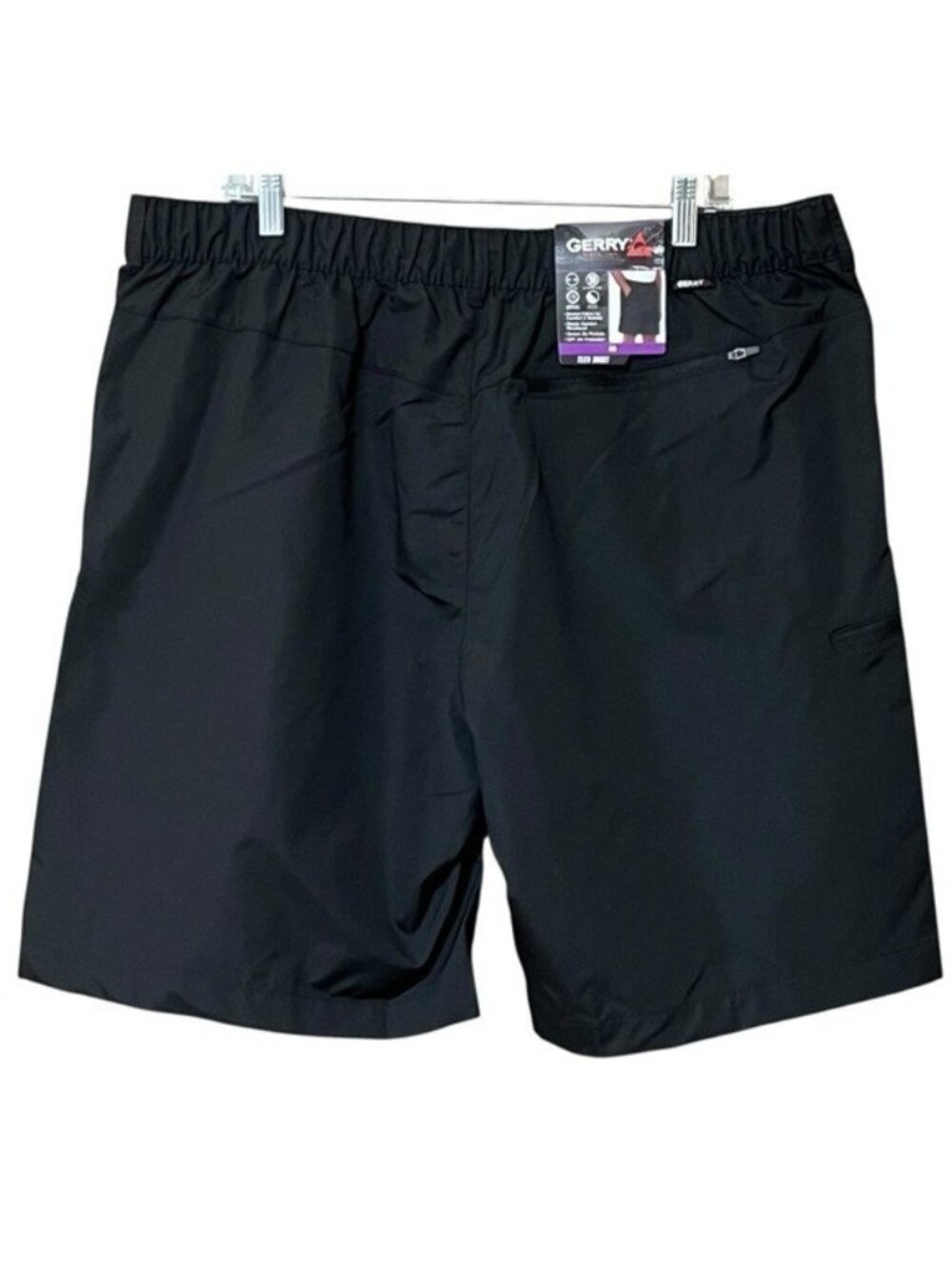 Gerry Men’s Tech Shorts Size 40 Black UPF 30+ Stretch Zip Pockets NWT